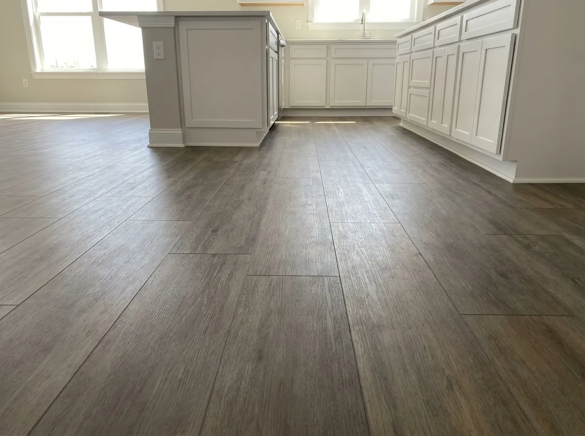LVP luxury vinyl plank flooring installation in a modern Fort Worth kitchen — CertiPro project