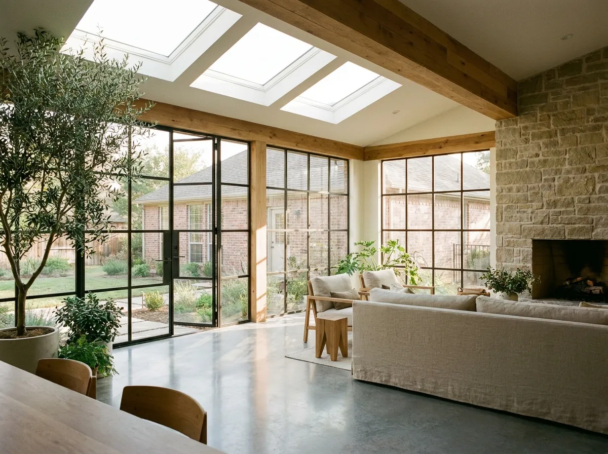Bright sunroom room addition attached to a DFW suburban home built by CertiPro